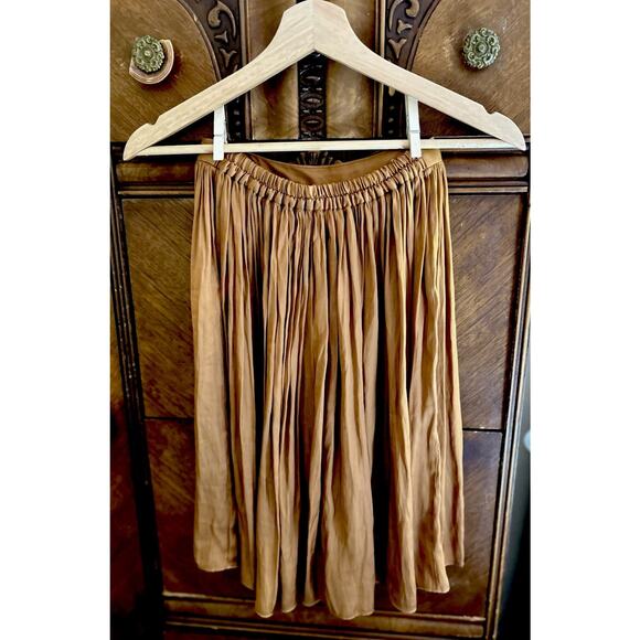 Anthropologie Nomad Boho Fairy Pleated Satin Mini Skirt Women Size XXS Holiday - Picture 2 of 6